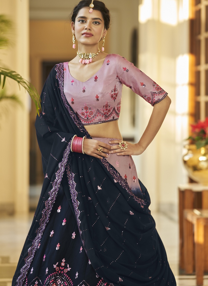 Mirror work wedding lehenga online